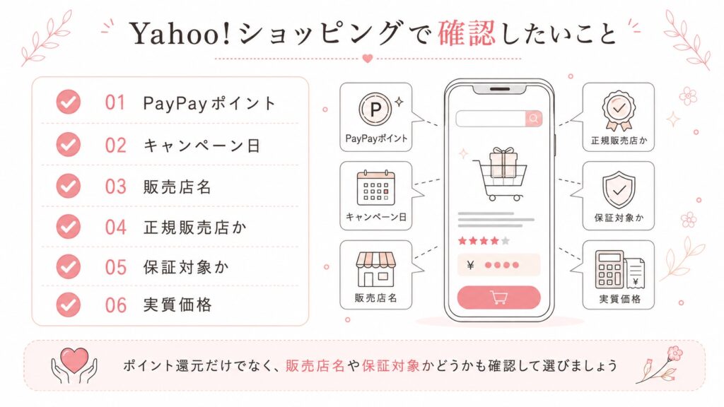 Yahoo!ショッピングで購入するときの確認ポイント