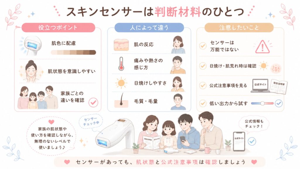 スキンセンサーを家族で使うときの考え方